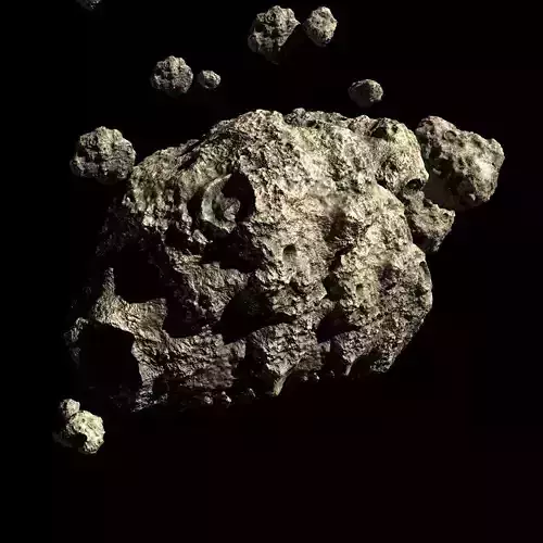 Asteroid Field Scene 3D model