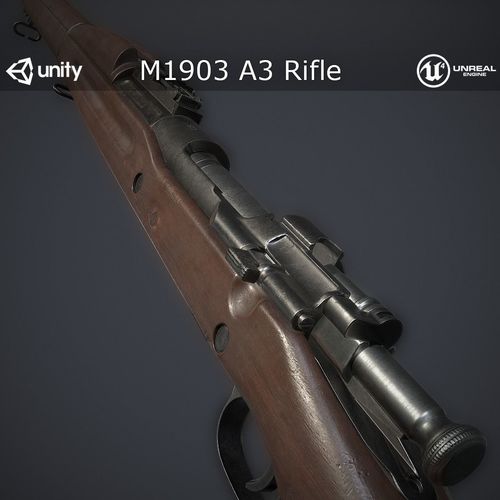 M1903 A3 Rifle Low-poly 3D model