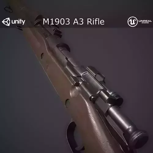 M1903 A3 Rifle Low-poly 3D model