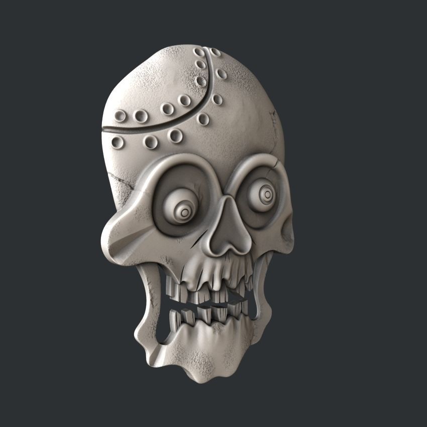 3d STL models for CNC skull 3D model_1