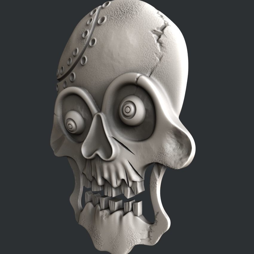 3d STL models for CNC skull 3D model_2