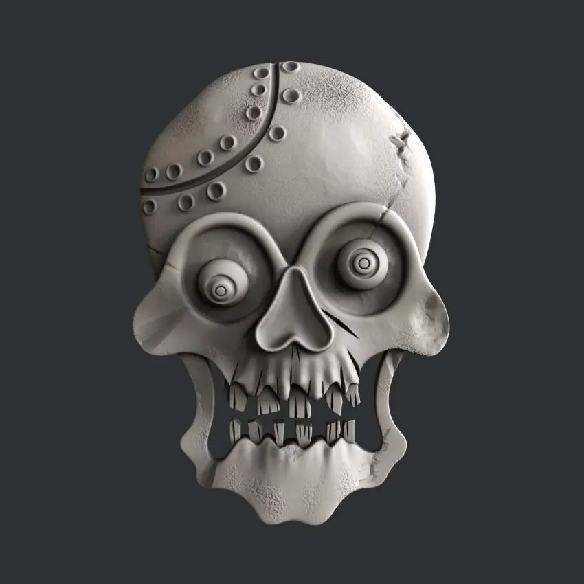 3d STL models for CNC skull 3D model_0