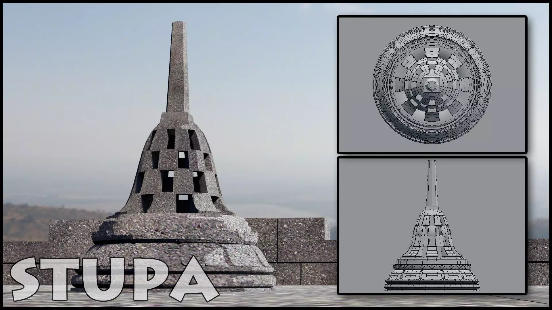 Buddhist Stupa 3D model_0