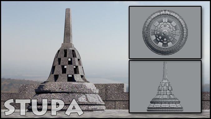 Buddhist Stupa 3D model