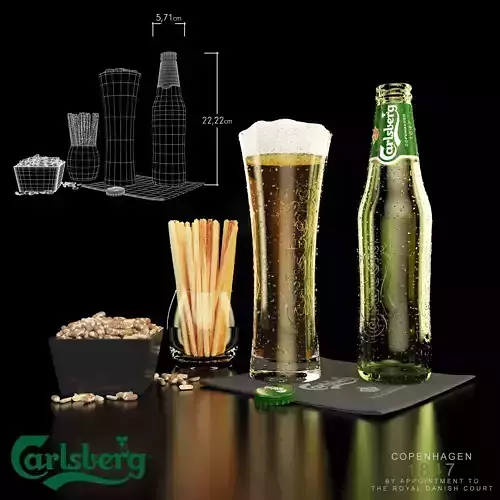 Carlsberg beer and snacks