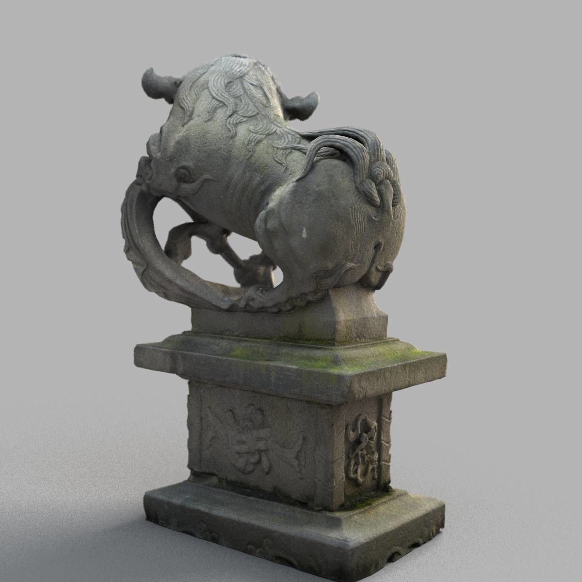 Lion-Statue-008M japanese lion statue Low-poly 3D model_3