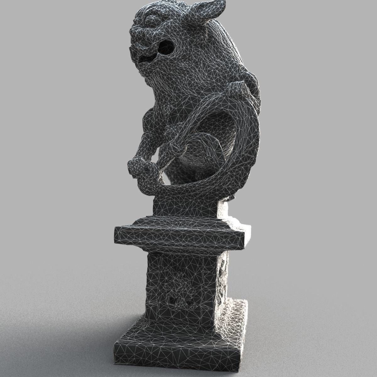 Lion-Statue-008M japanese lion statue Low-poly 3D model_17