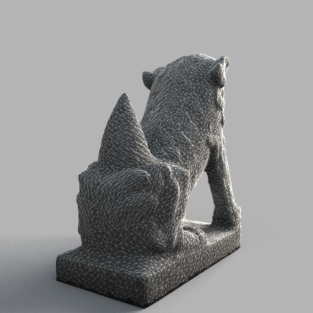 Lion-Statue-011M chinese lion statue Low-poly 3D model_14