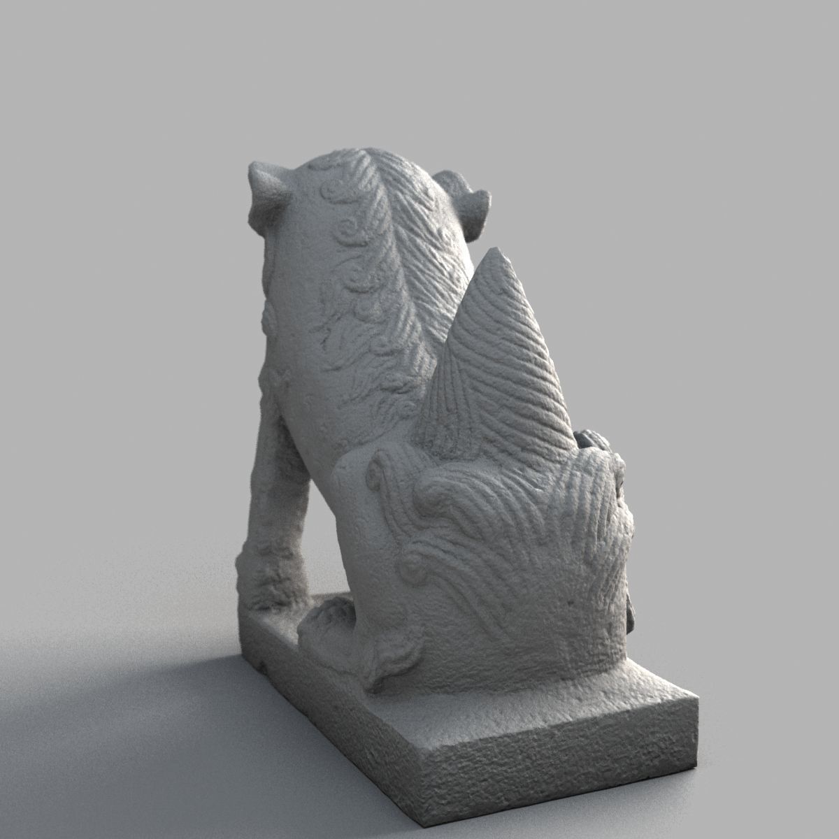 Lion-Statue-011M chinese lion statue Low-poly 3D model_9