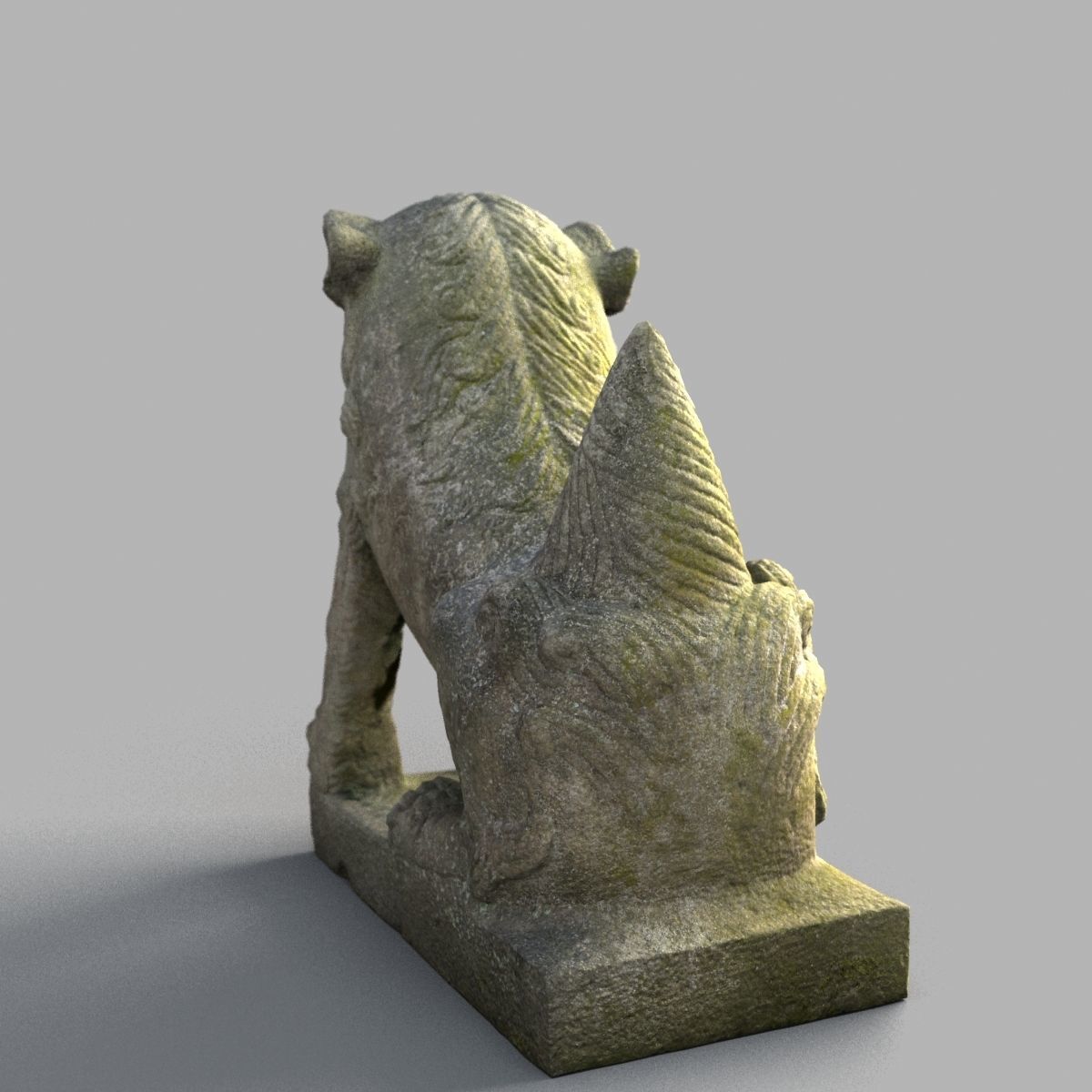Lion-Statue-011M chinese lion statue Low-poly 3D model_3