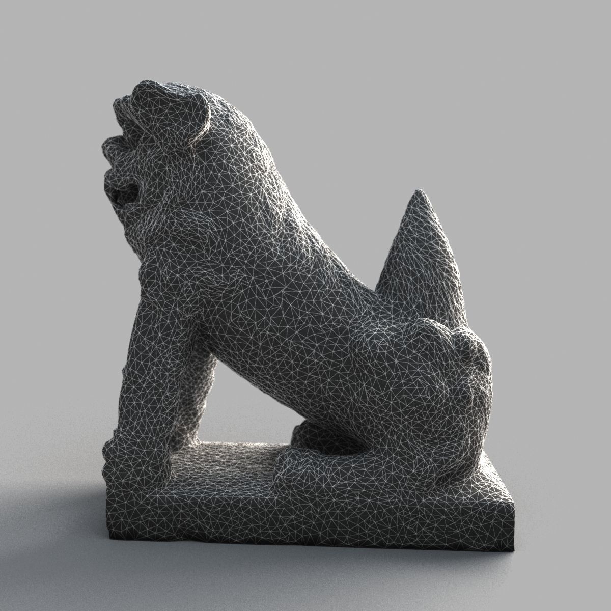 Lion-Statue-011M chinese lion statue Low-poly 3D model_16