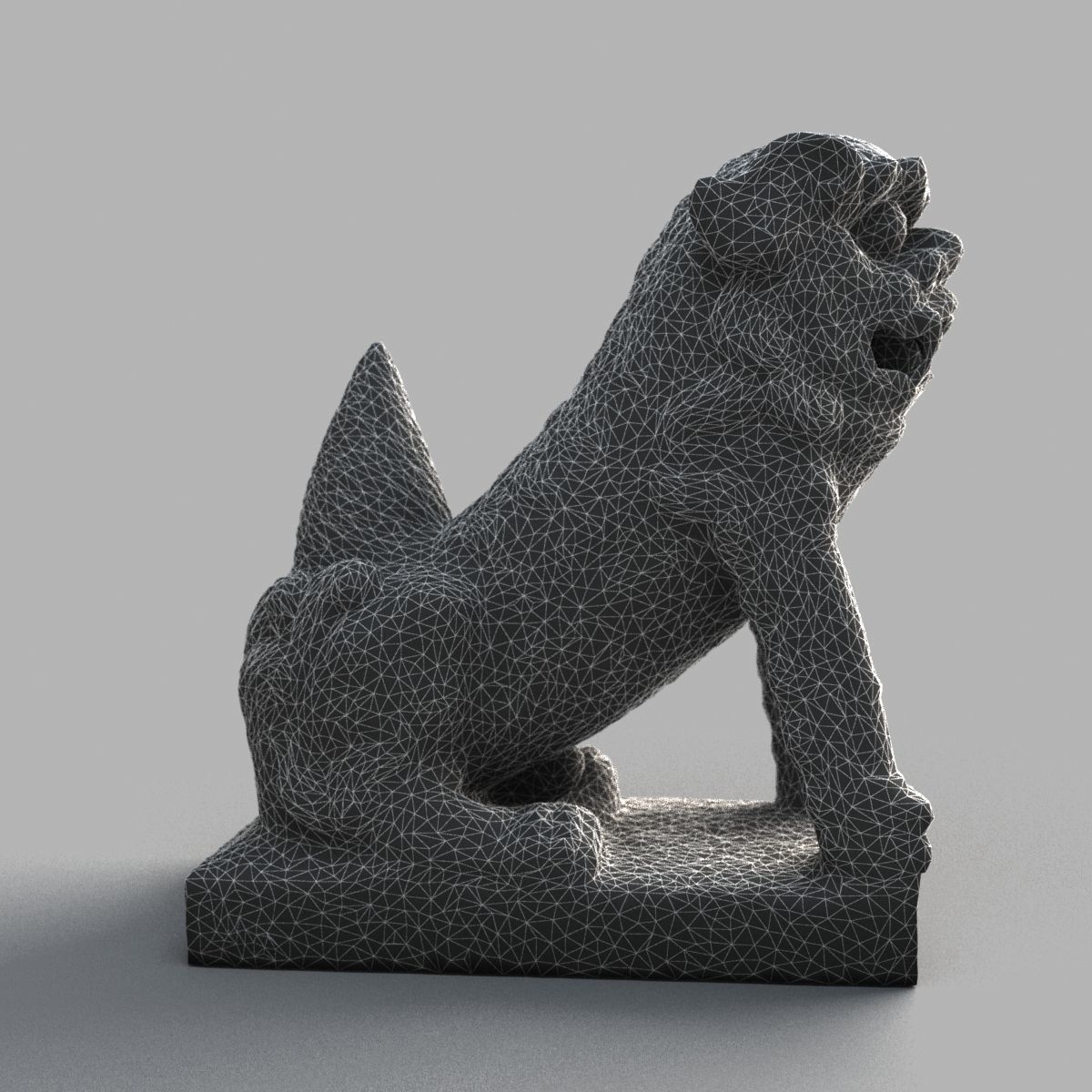 Lion-Statue-011M chinese lion statue Low-poly 3D model_13
