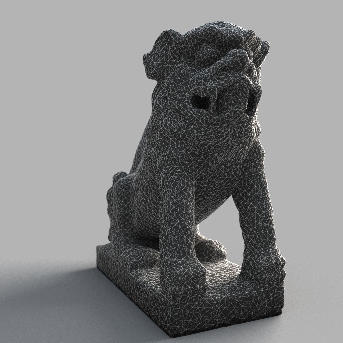Lion-Statue-011M chinese lion statue Low-poly 3D model_12