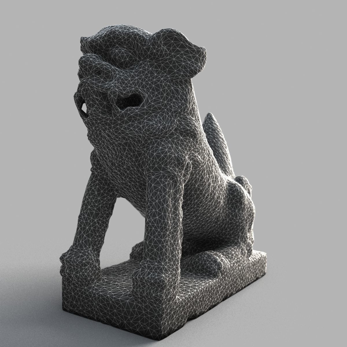 Lion-Statue-011M chinese lion statue Low-poly 3D model_17