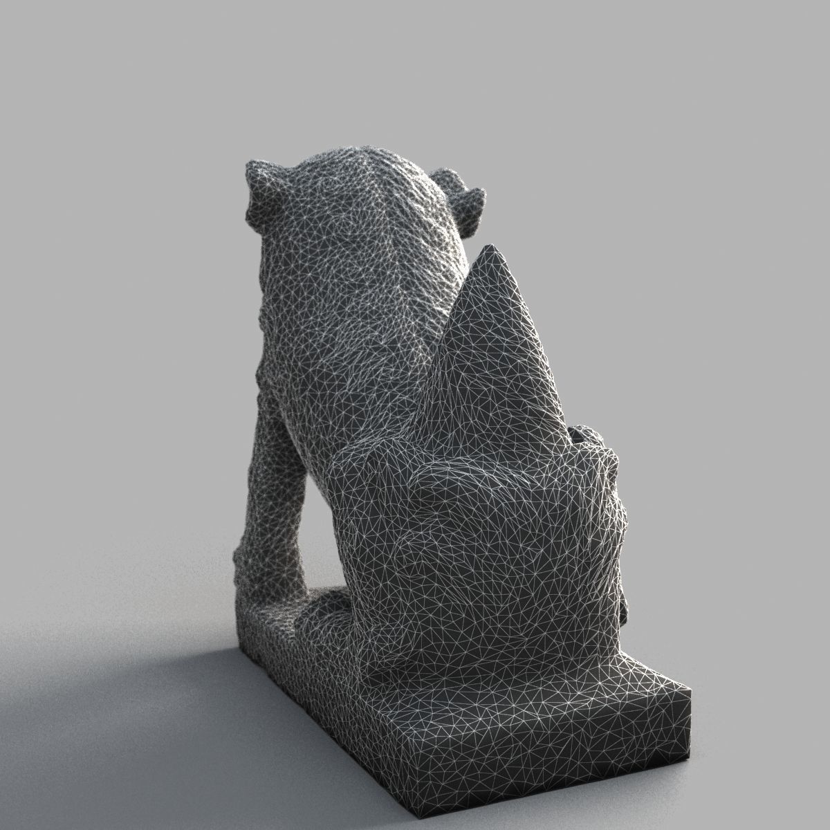 Lion-Statue-011M chinese lion statue Low-poly 3D model_15