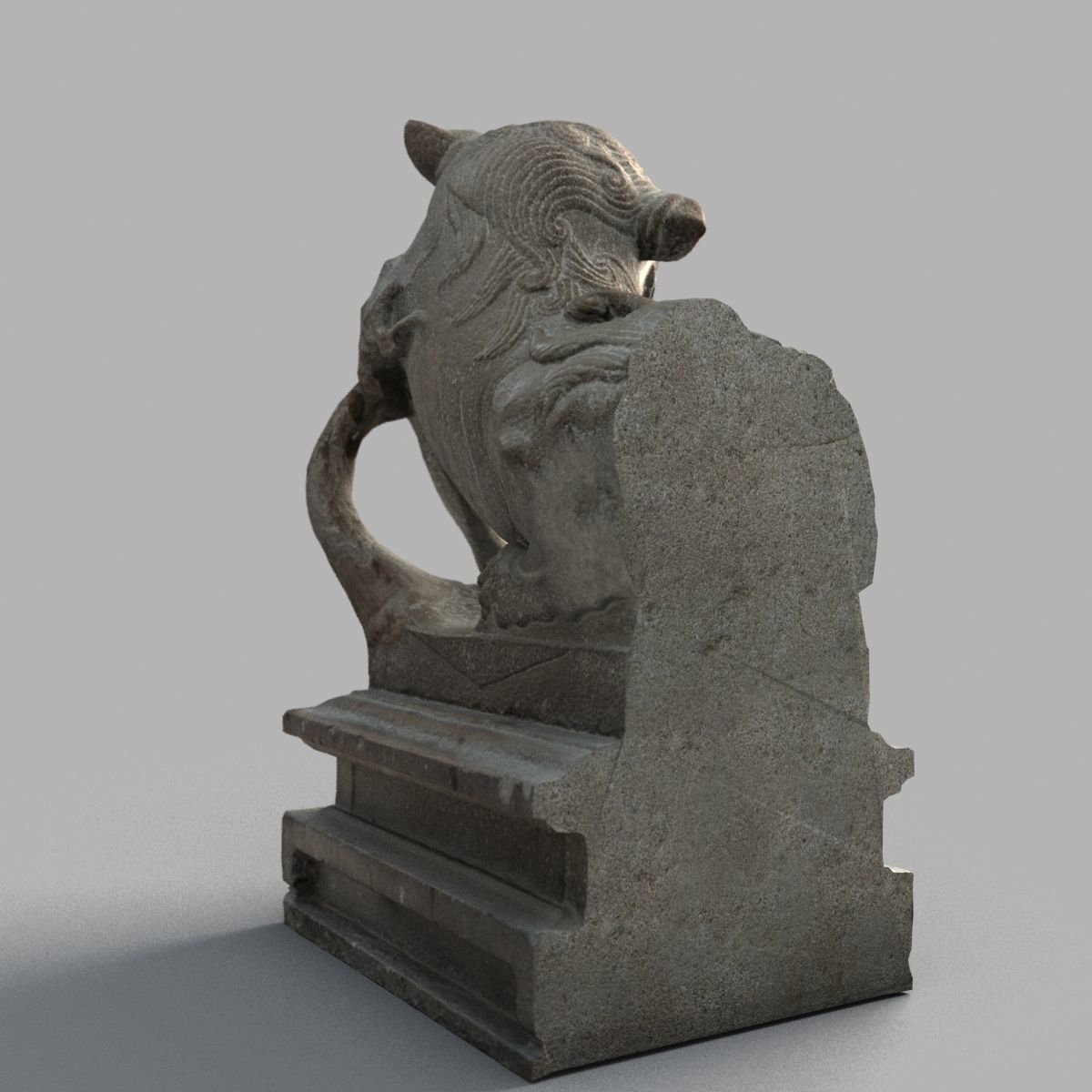 Lion-Statue-012M chinese lion statue Low-poly 3D model_3