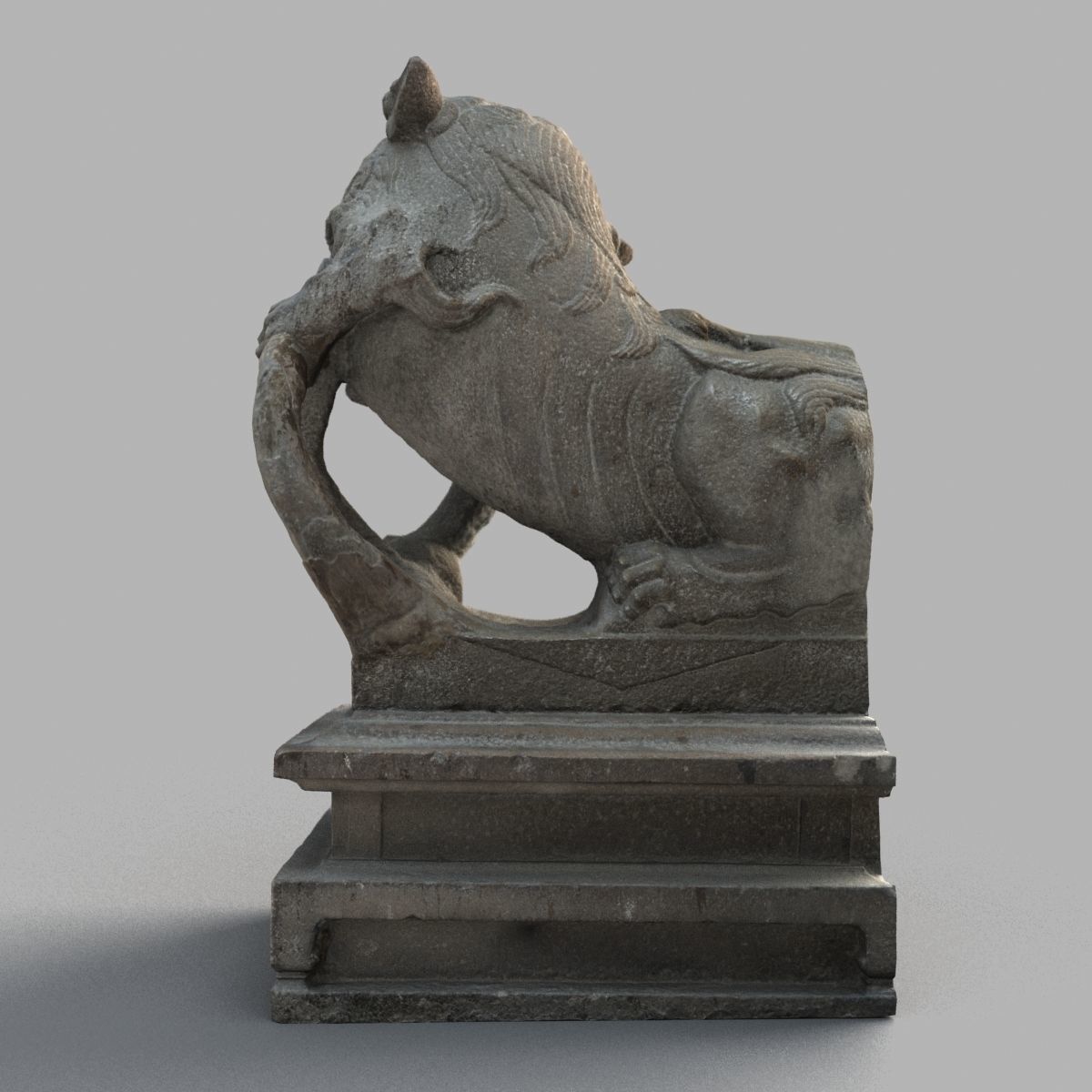 Lion-Statue-012M chinese lion statue Low-poly 3D model_4