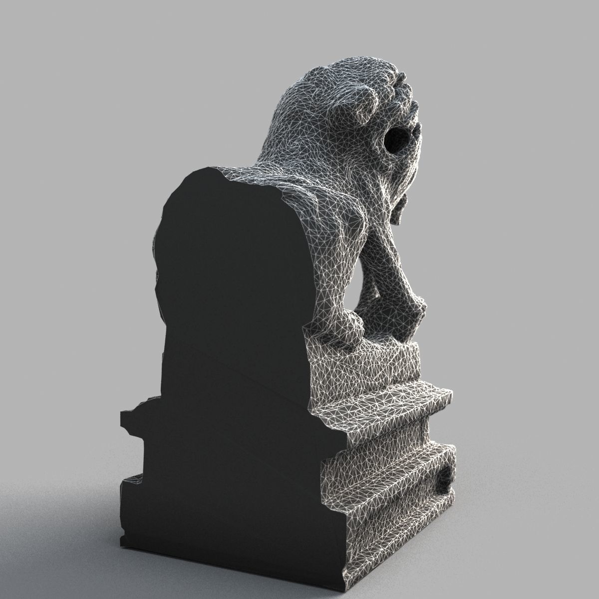 Lion-Statue-012M chinese lion statue Low-poly 3D model_14