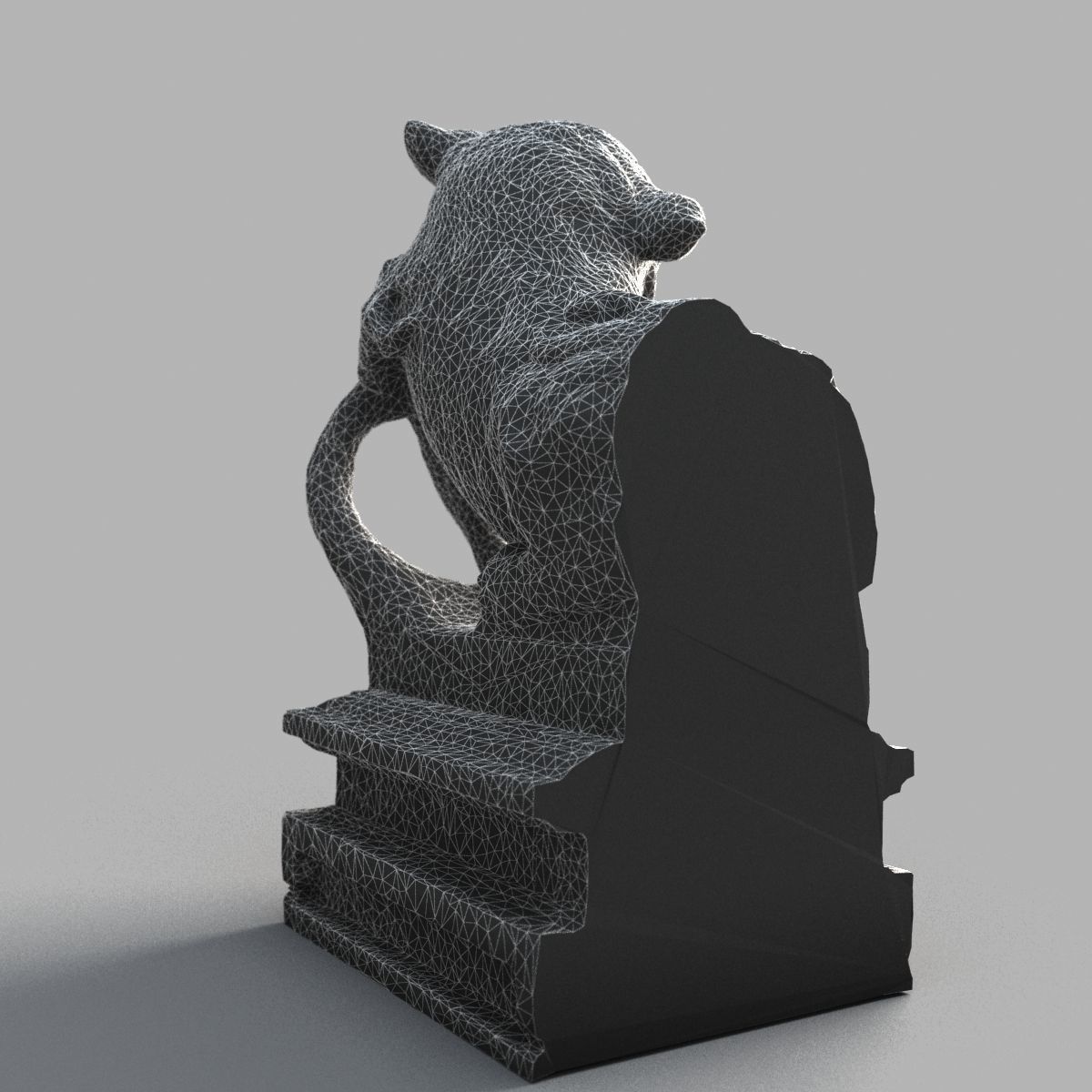 Lion-Statue-012M chinese lion statue Low-poly 3D model_15