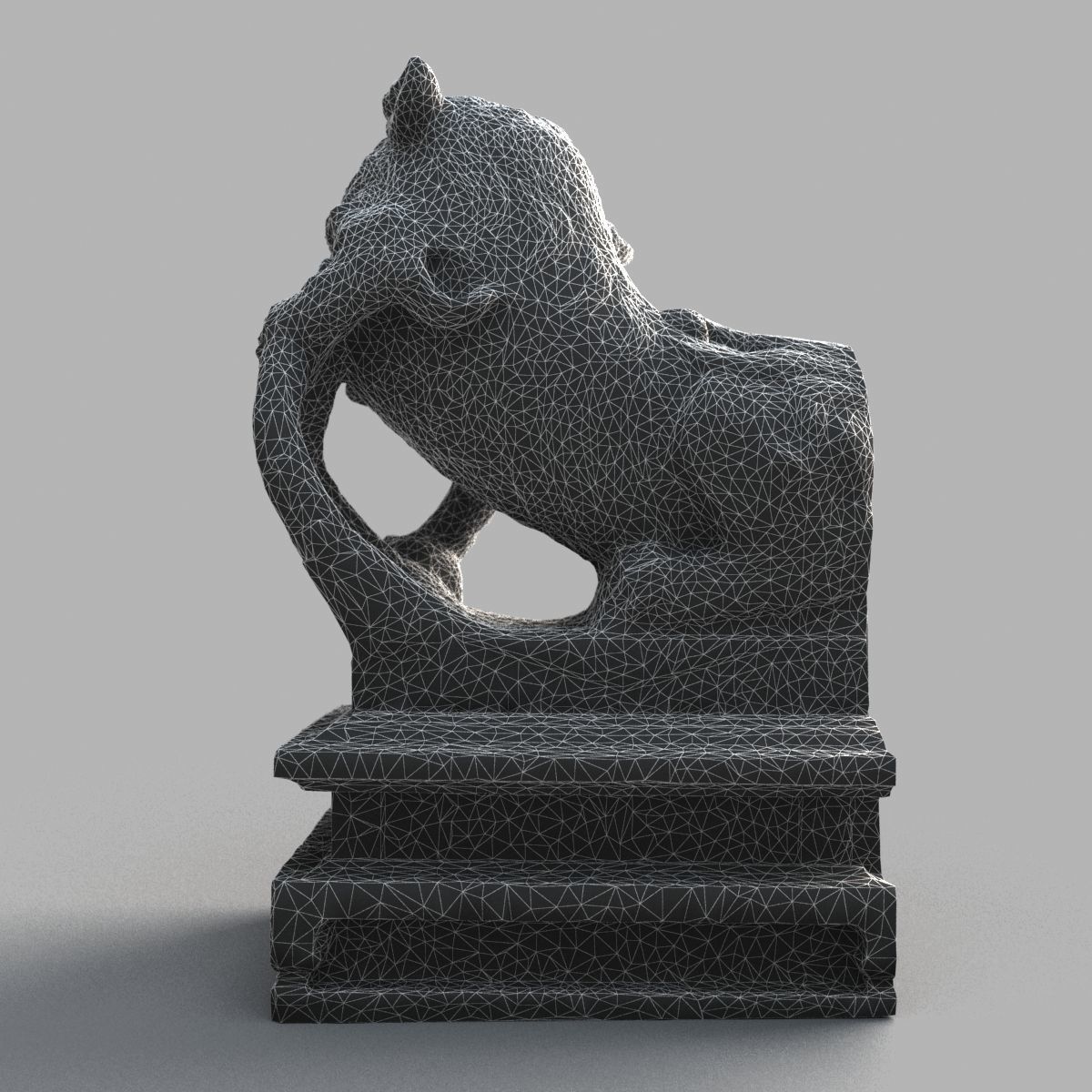 Lion-Statue-012M chinese lion statue Low-poly 3D model_16