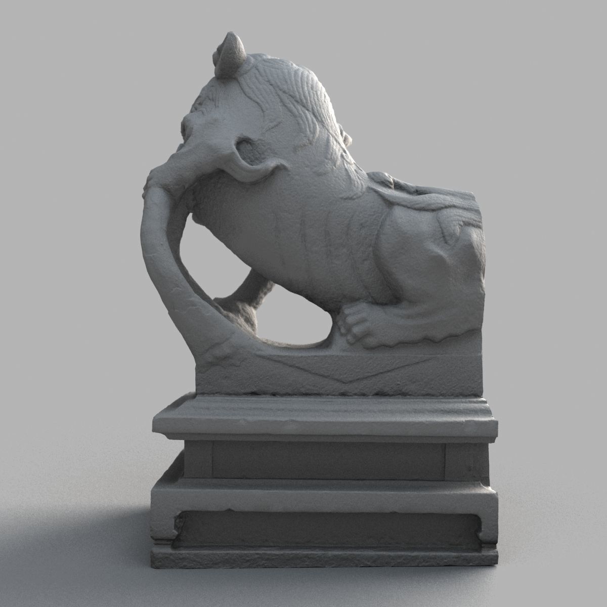 Lion-Statue-012M chinese lion statue Low-poly 3D model_10