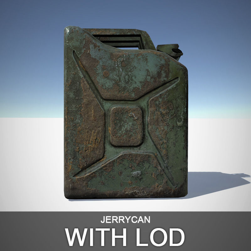 Jerrycan with LOD Low-poly 3D model_4
