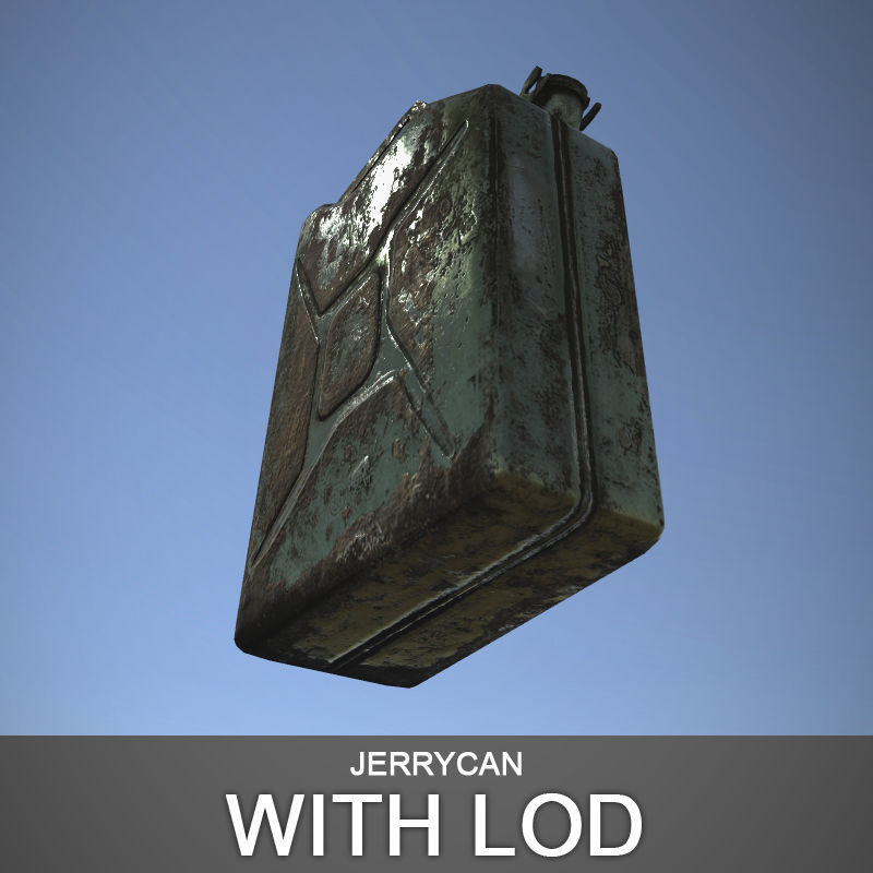 Jerrycan with LOD Low-poly 3D model_2