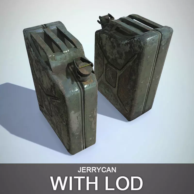 Jerrycan with LOD Low-poly 3D model_0