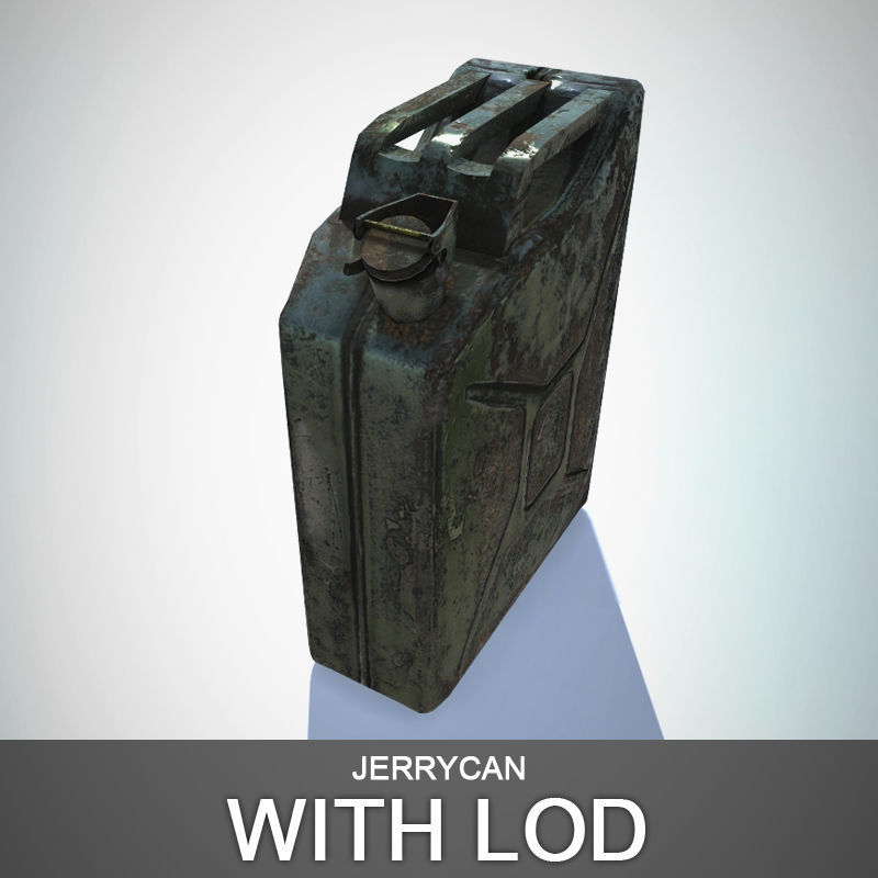 Jerrycan with LOD Low-poly 3D model_1