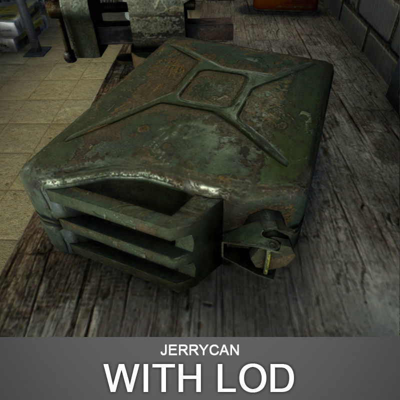 Jerrycan with LOD Low-poly 3D model_6