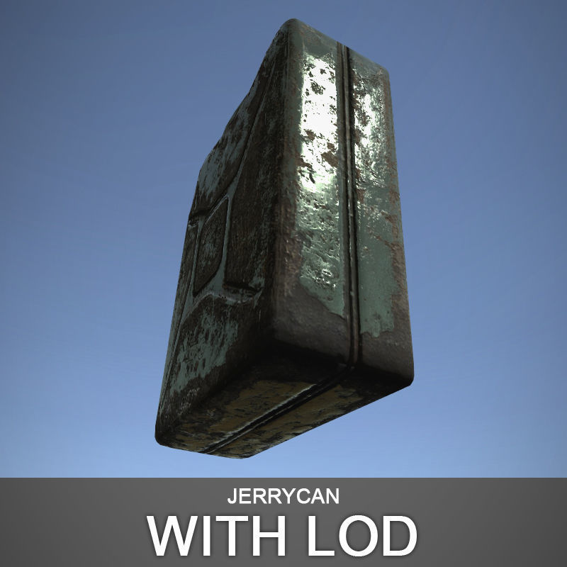 Jerrycan with LOD Low-poly 3D model_3