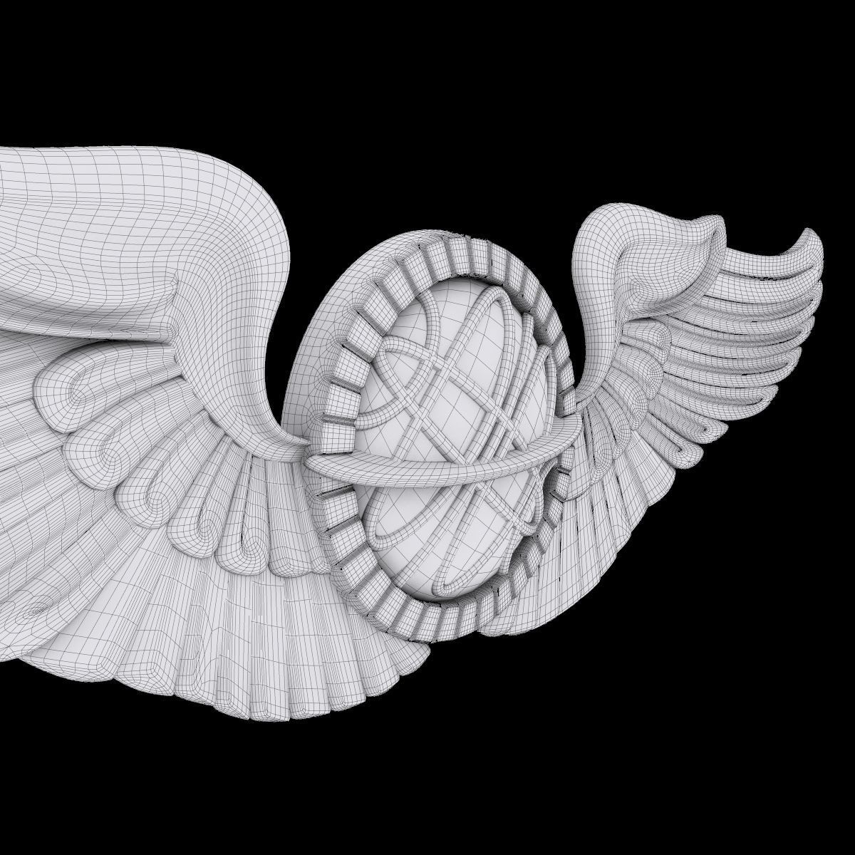 US Army Air Force Navigator Wings Badge 3D model_5
