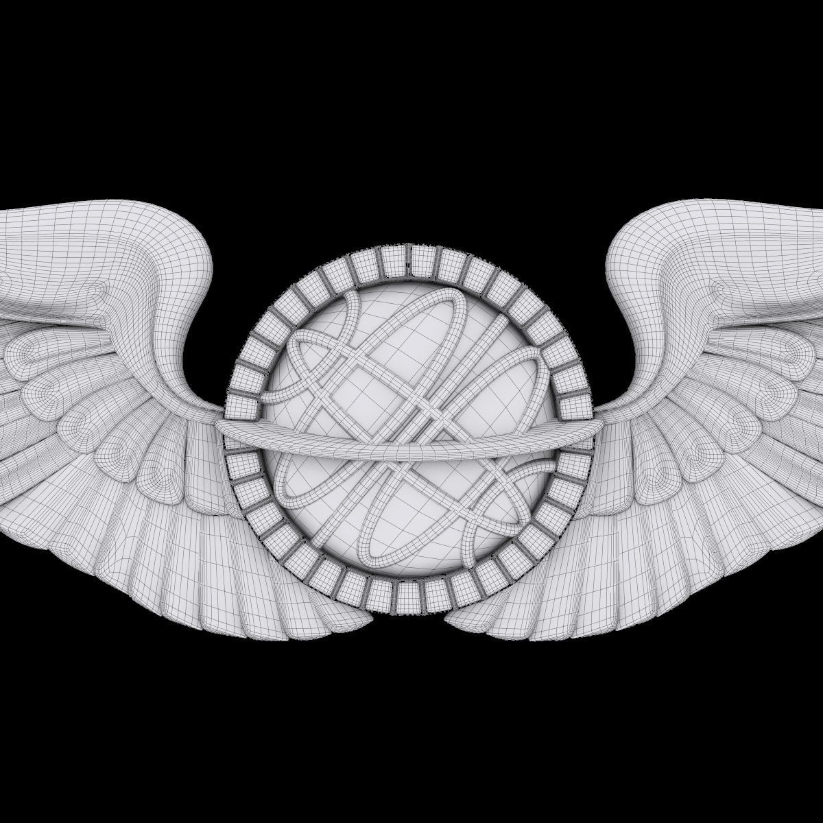 US Army Air Force Navigator Wings Badge 3D model_3