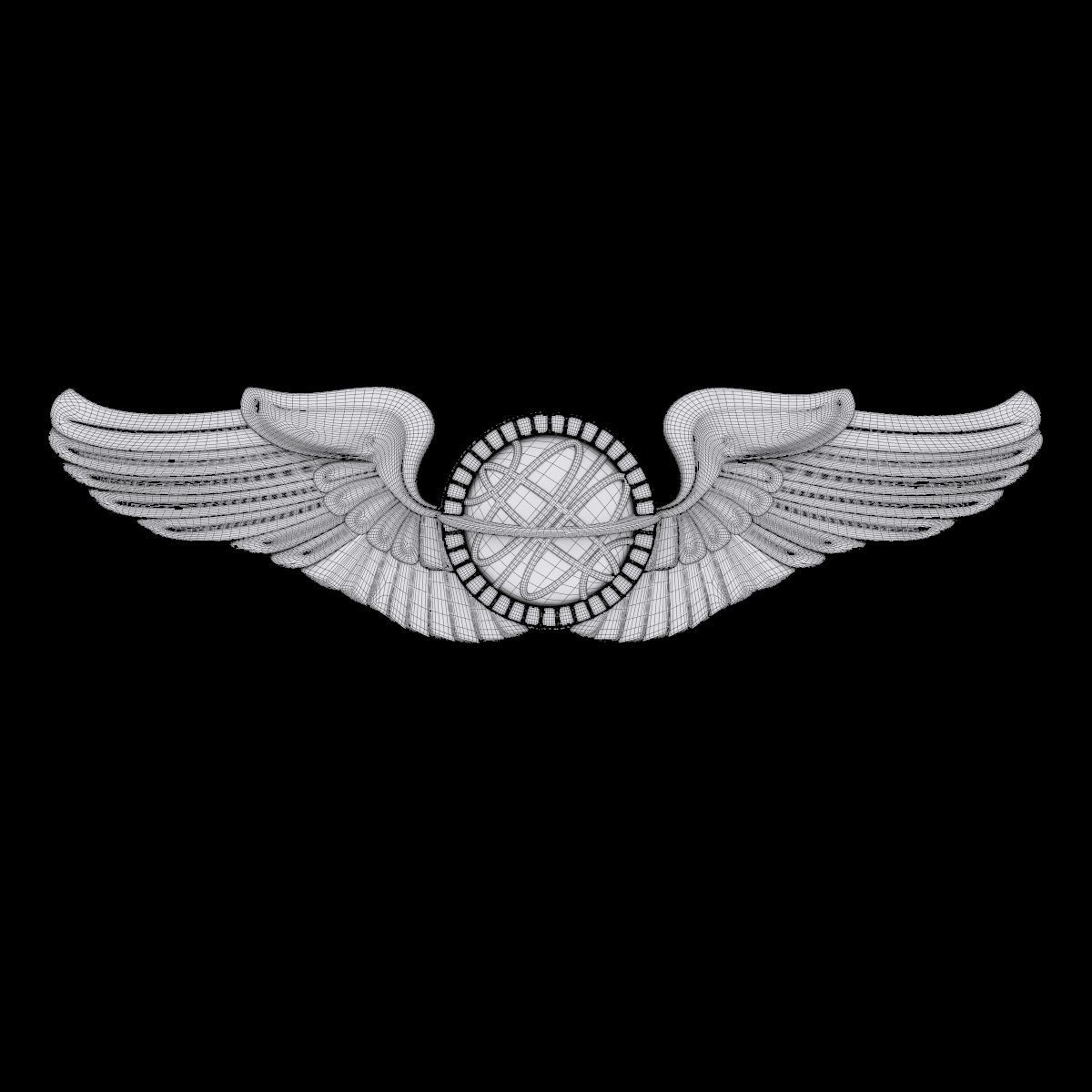 US Army Air Force Navigator Wings Badge 3D model_1