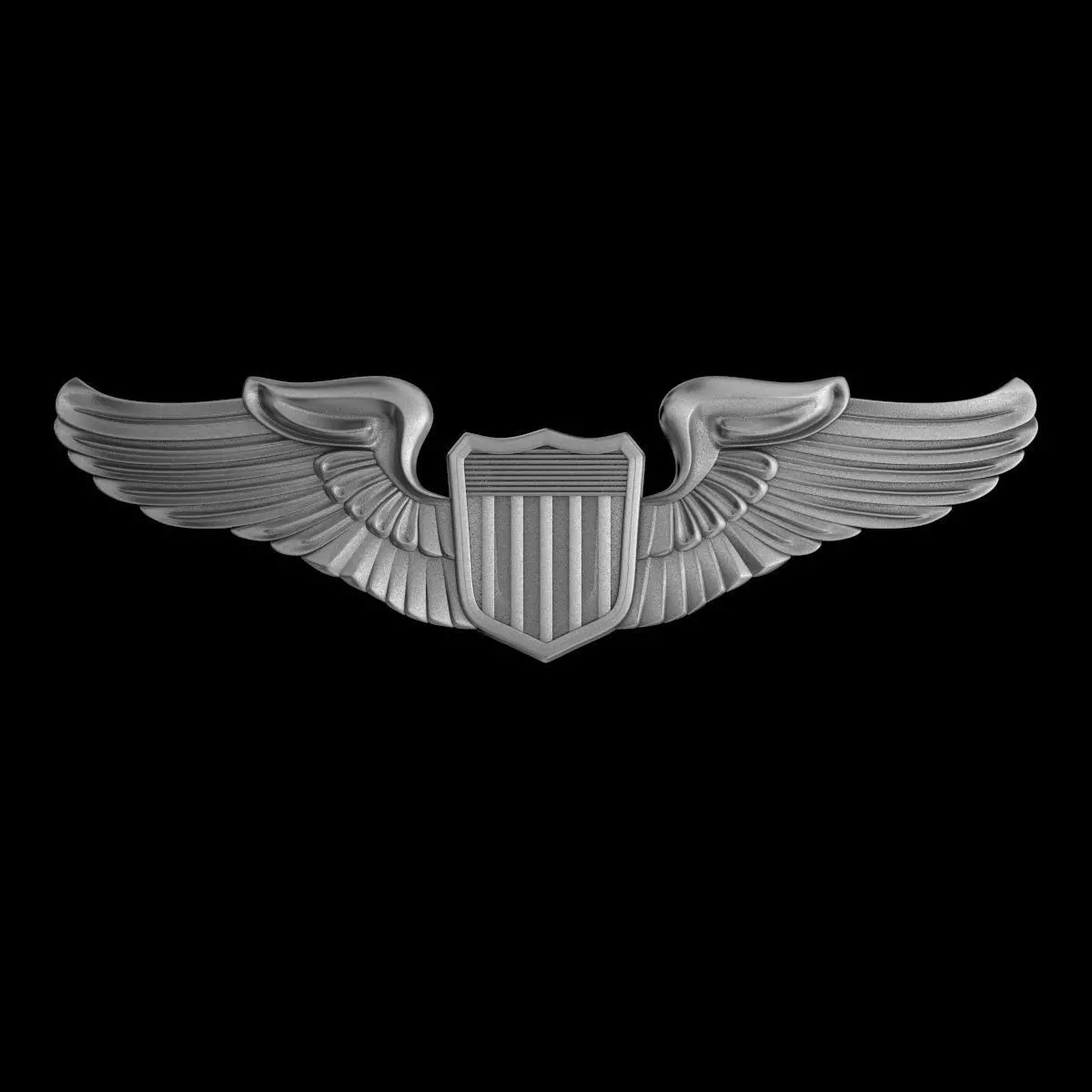 US Army Air Force Pilot Wings Badge 3D model_0