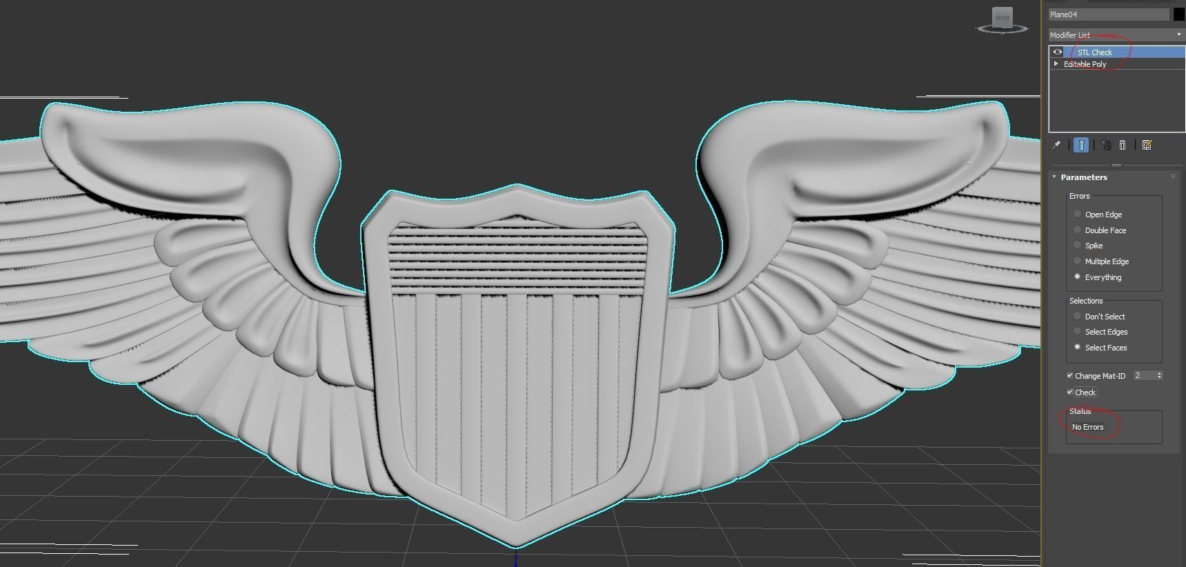 US Army Air Force Pilot Wings Badge 3D model_6
