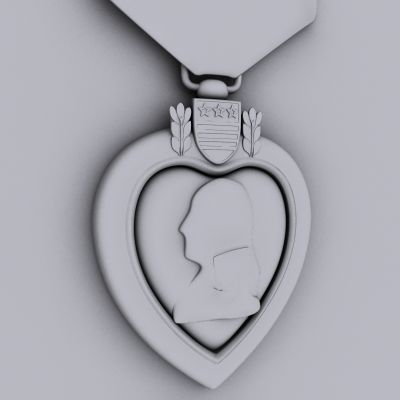 Purple Heart Medal 3D model_2