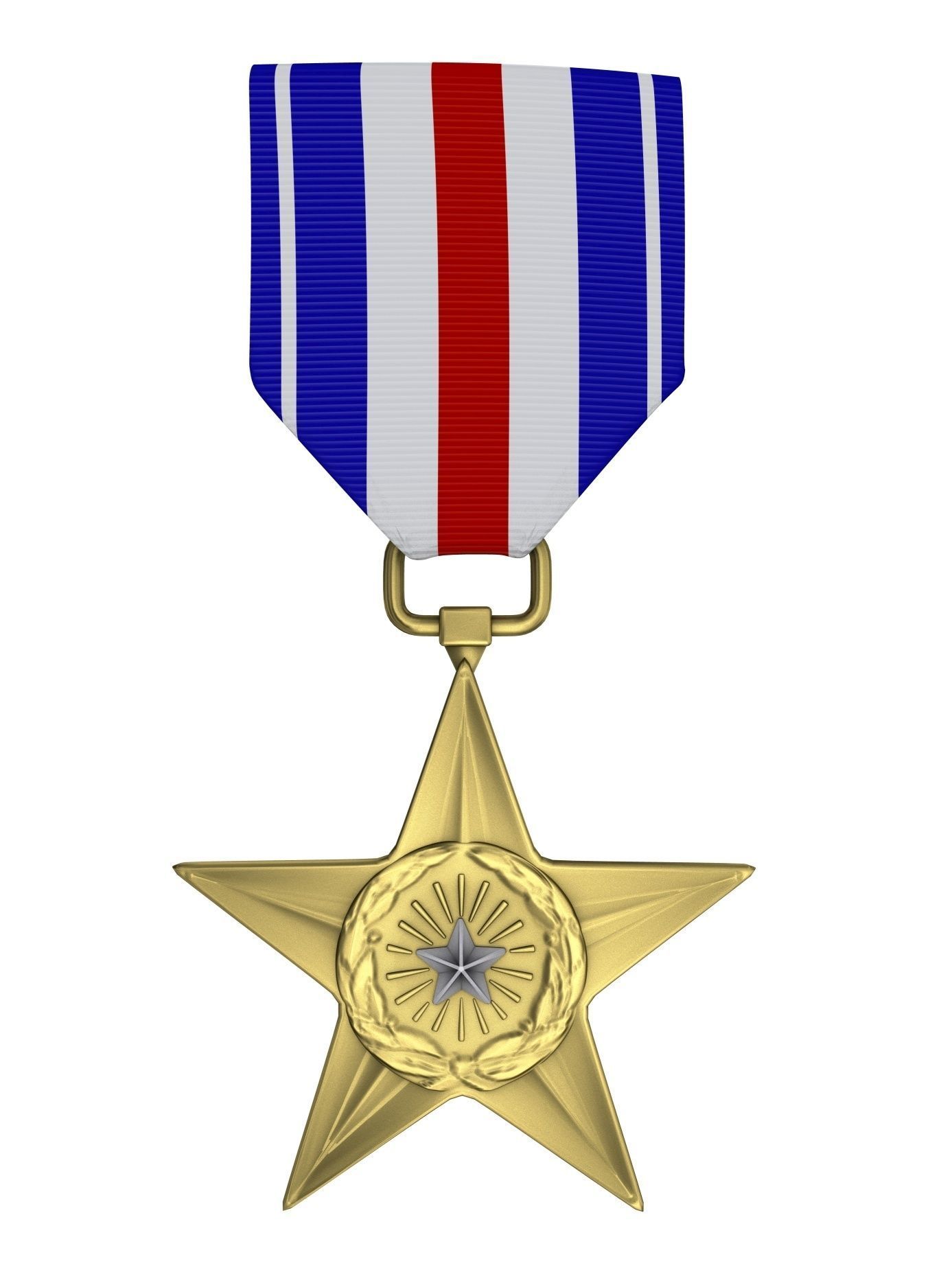 USAF Silver Star Medal 3D model_1