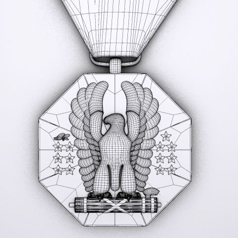 US Army Soldiers Medal 3D model_4