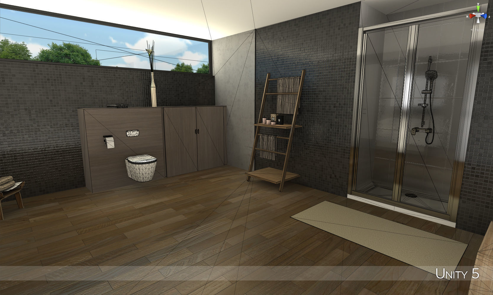 Modern bathroom 1 Low-poly 3D model_4