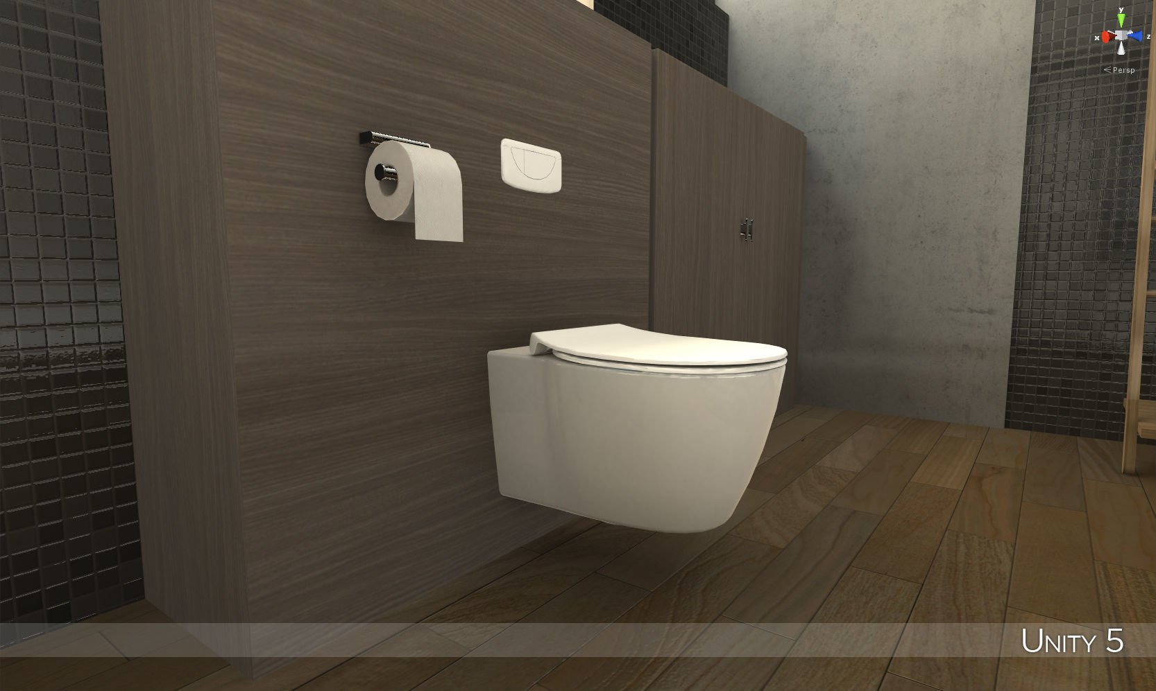 Modern bathroom 1 Low-poly 3D model_7
