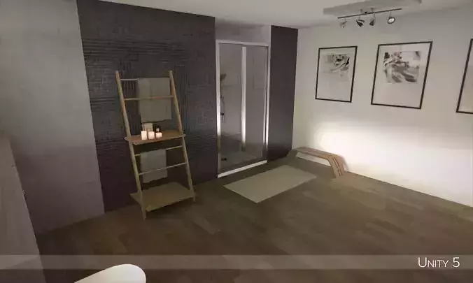 Modern bathroom 1 Low-poly 3D model