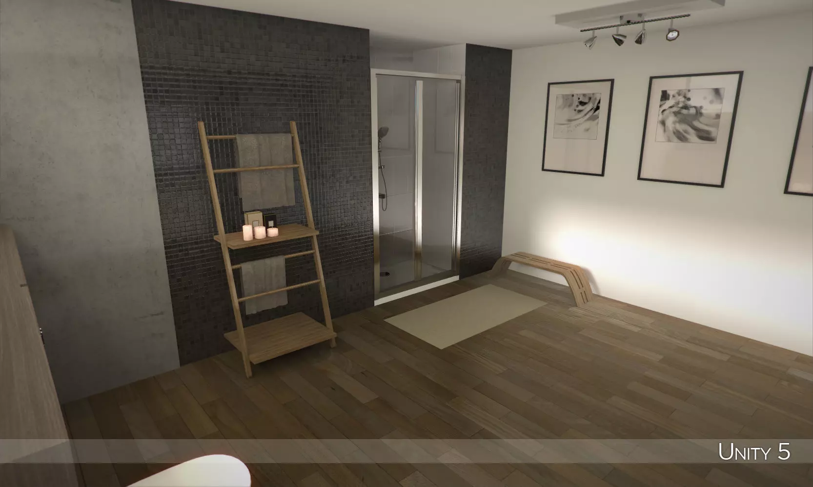 Modern bathroom 1 Low-poly 3D model_0