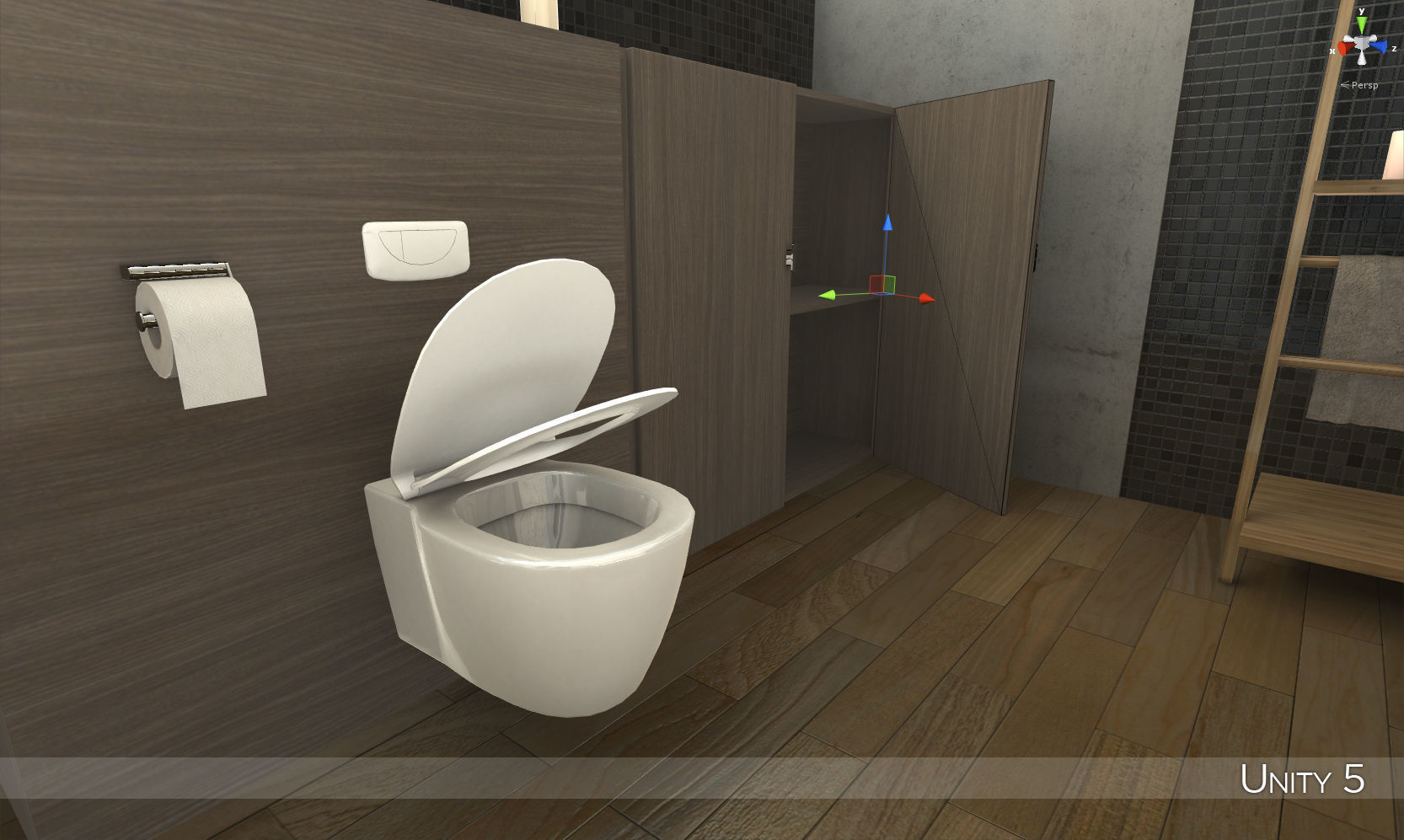 Modern bathroom 1 Low-poly 3D model_8