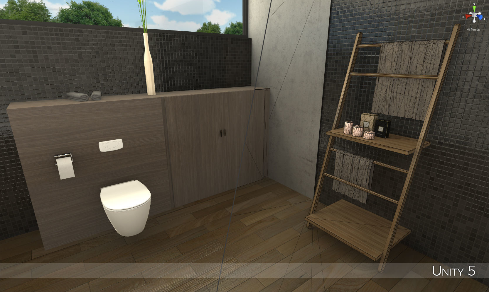 Modern bathroom 1 Low-poly 3D model_10