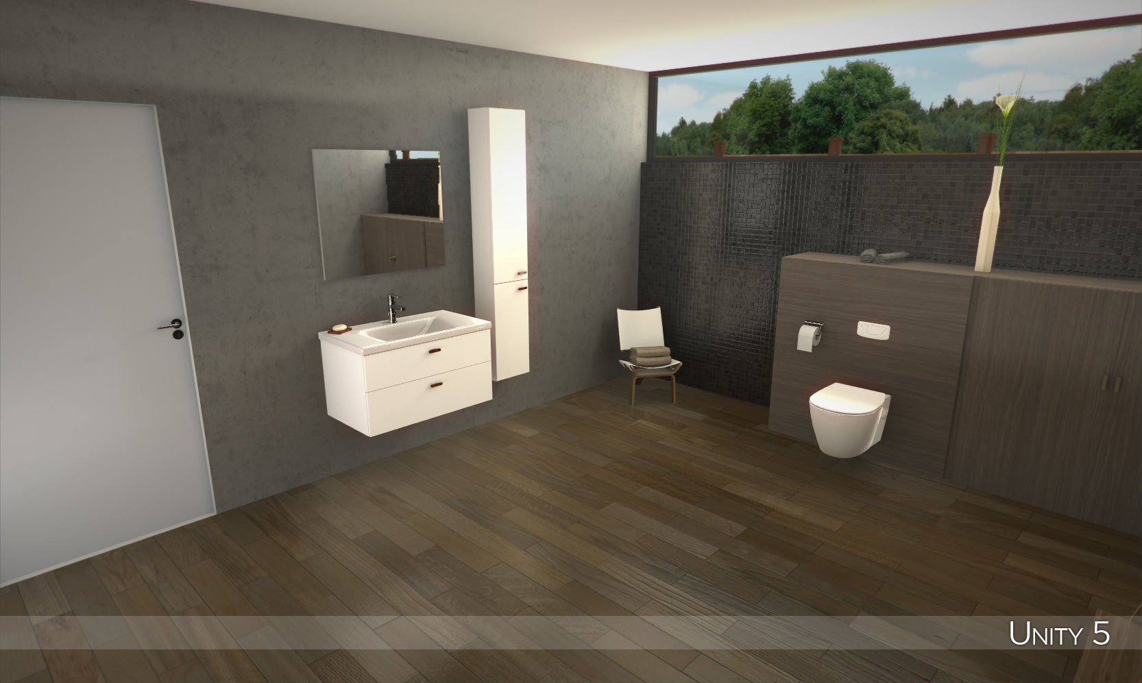 Modern bathroom 1 Low-poly 3D model_5