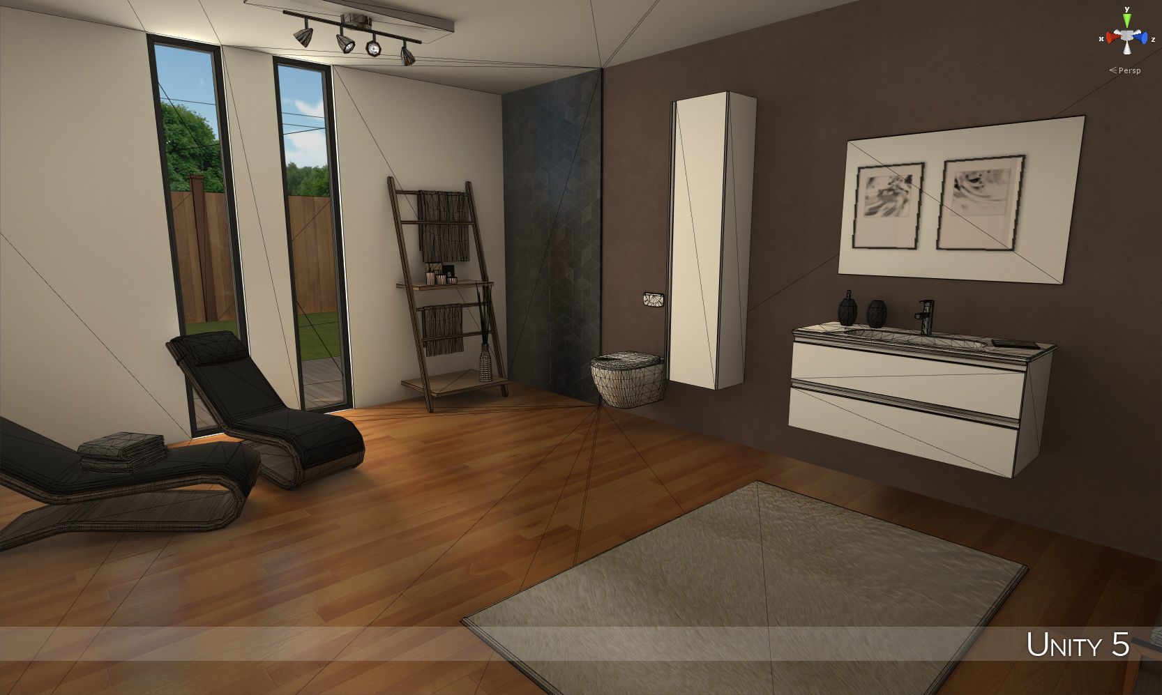 Modern bathroom 2 Low-poly 3D model_10