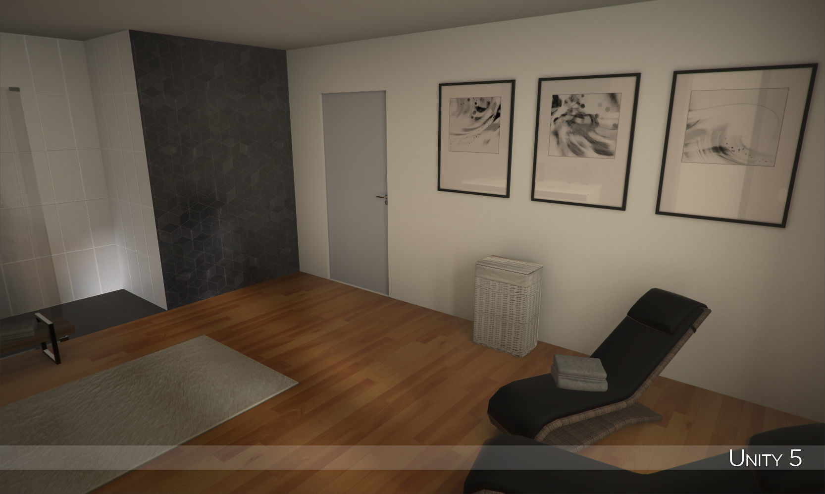 Modern bathroom 2 Low-poly 3D model_4