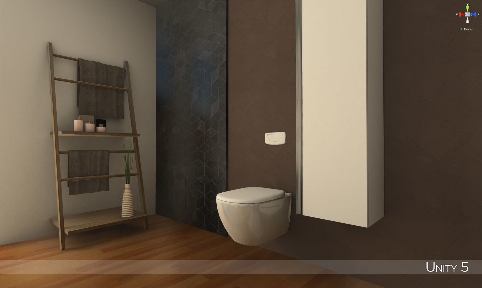Modern bathroom 2 Low-poly 3D model_12