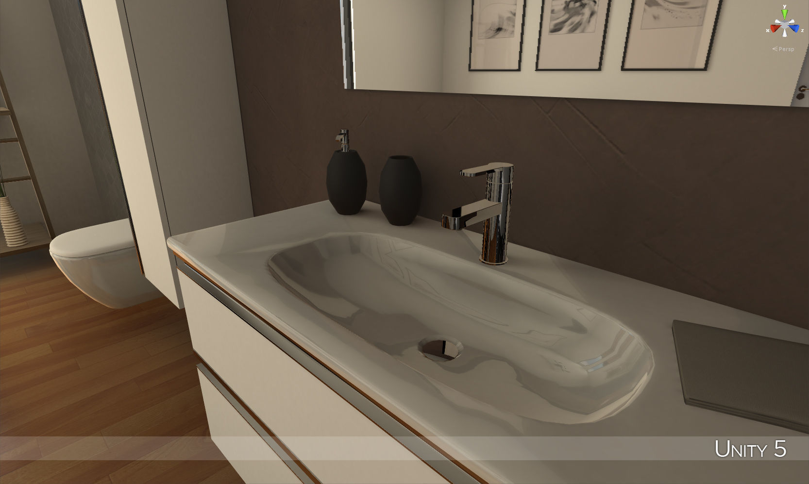 Modern bathroom 2 Low-poly 3D model_13